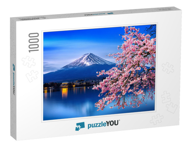 Fuji Mountain & Cherry Blossoms in Spring, Japan... Jigsaw Puzzle with 1000 pieces