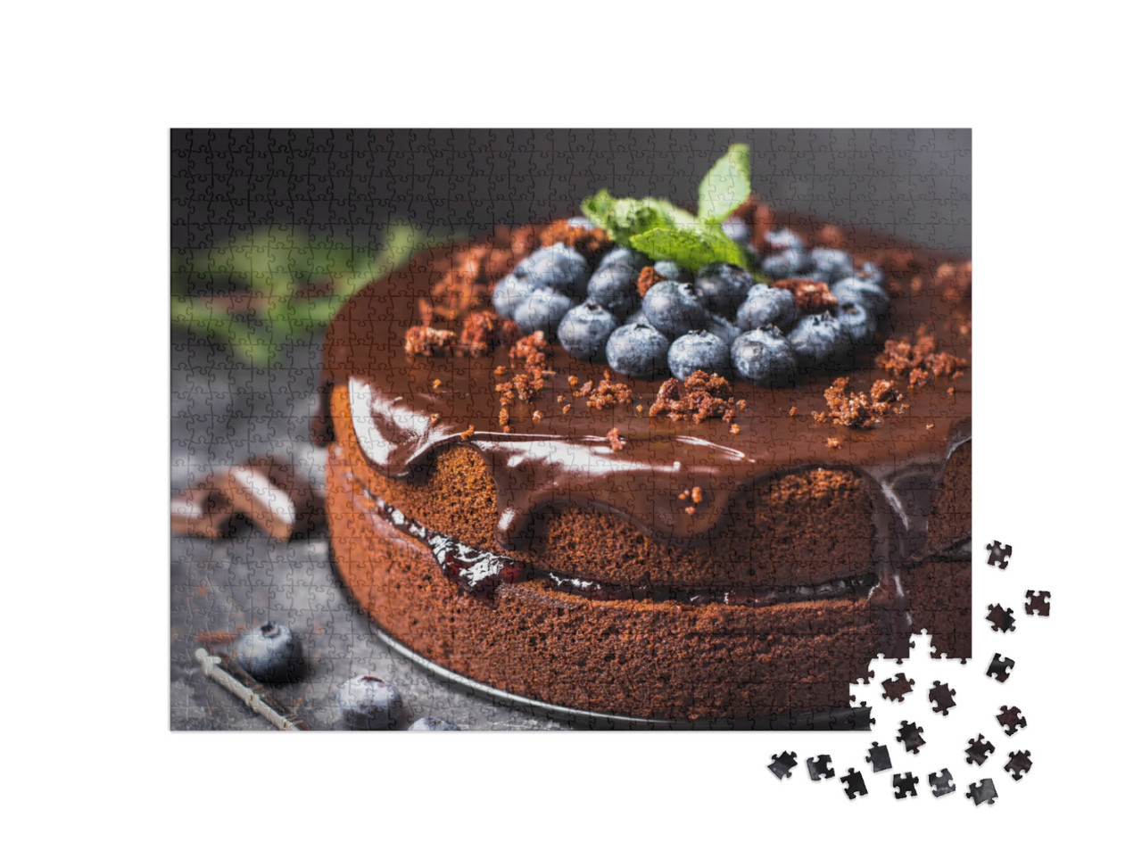 Chocolate Cake with Berries... Jigsaw Puzzle with 1000 pieces