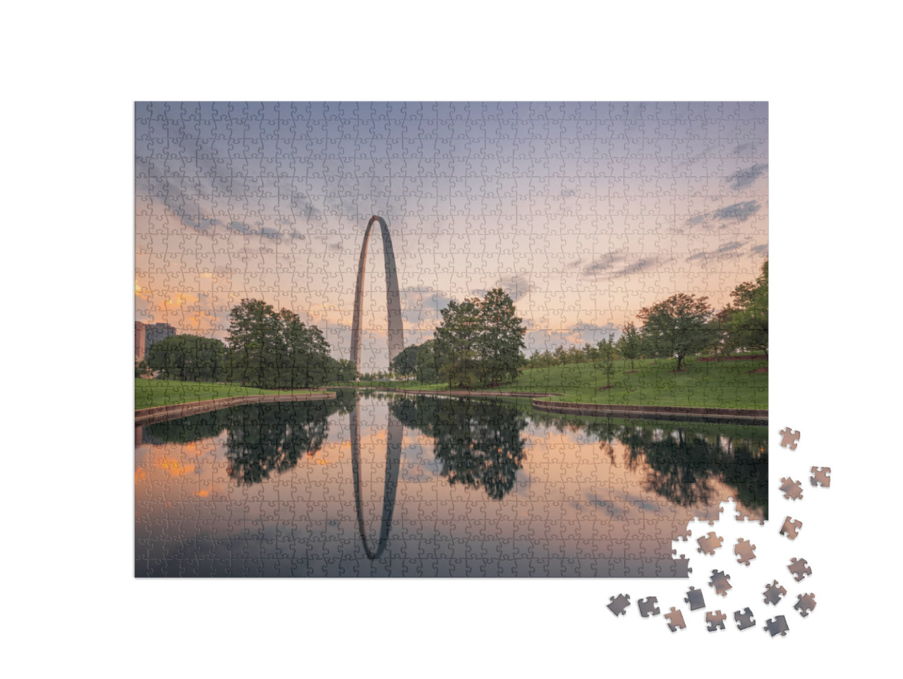 St. Louis, Missouri, USA City Skyline & Park in the Mornin... Jigsaw Puzzle with 1000 pieces