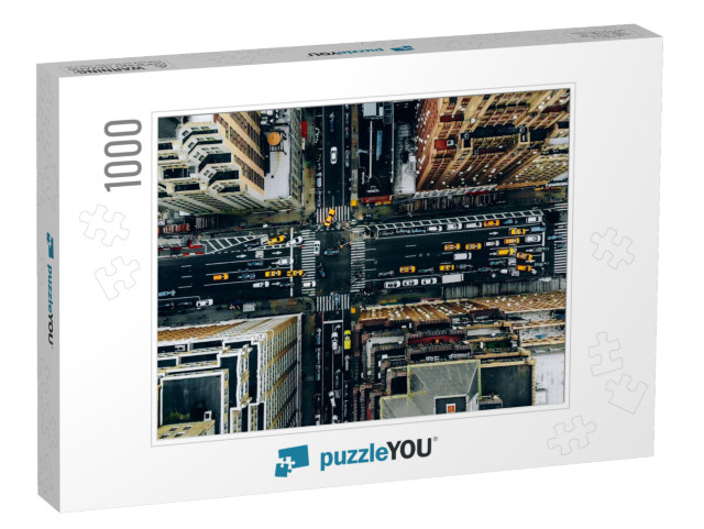 Aerial View of New York Downtown Building Roofs. Birds Ey... Jigsaw Puzzle with 1000 pieces