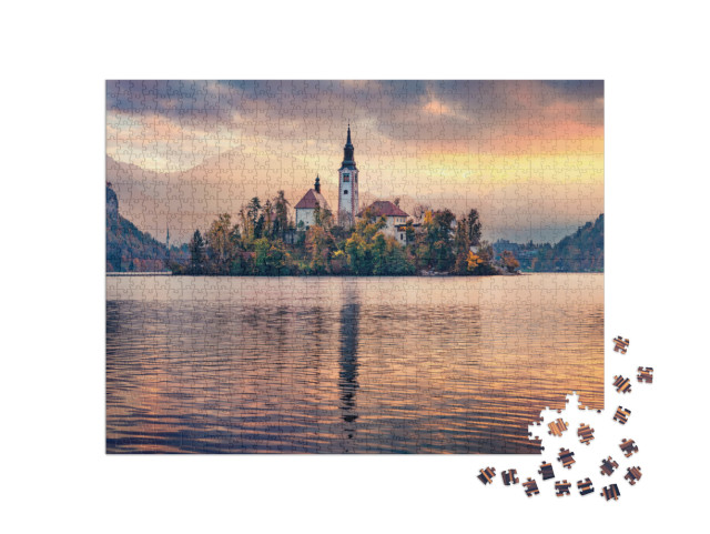 Panoramic Morning View of Pilgrimage Church of the Assump... Jigsaw Puzzle with 1000 pieces