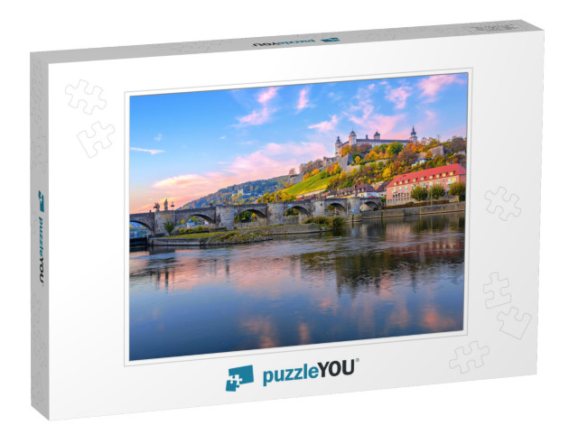 Wurzburg, Bavaria, Germany, View of the Marienberg Fortre... Jigsaw Puzzle