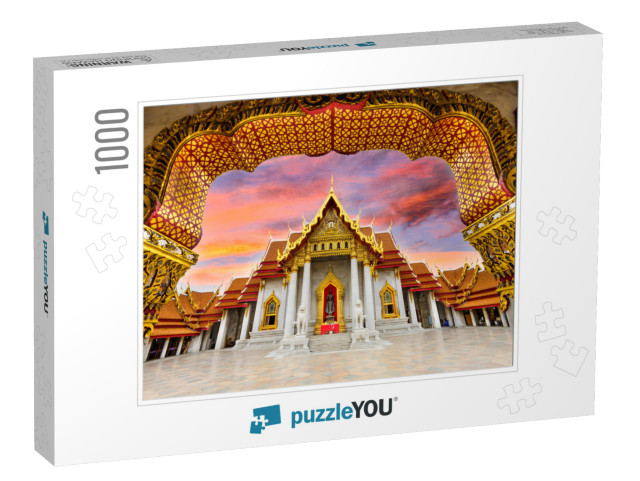 Marble Temple of Bangkok, Thailand... Jigsaw Puzzle with 1000 pieces