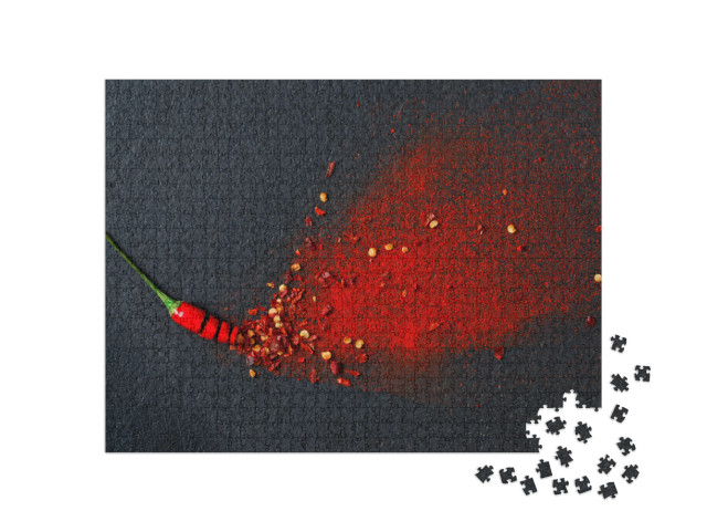 Chilli, Red Pepper Flakes & Chili Powder Burst... Jigsaw Puzzle with 1000 pieces