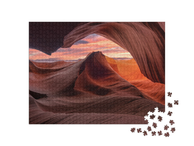 The Breathtaking Antelope Canyon in Arizona, the Usa... Jigsaw Puzzle with 1000 pieces