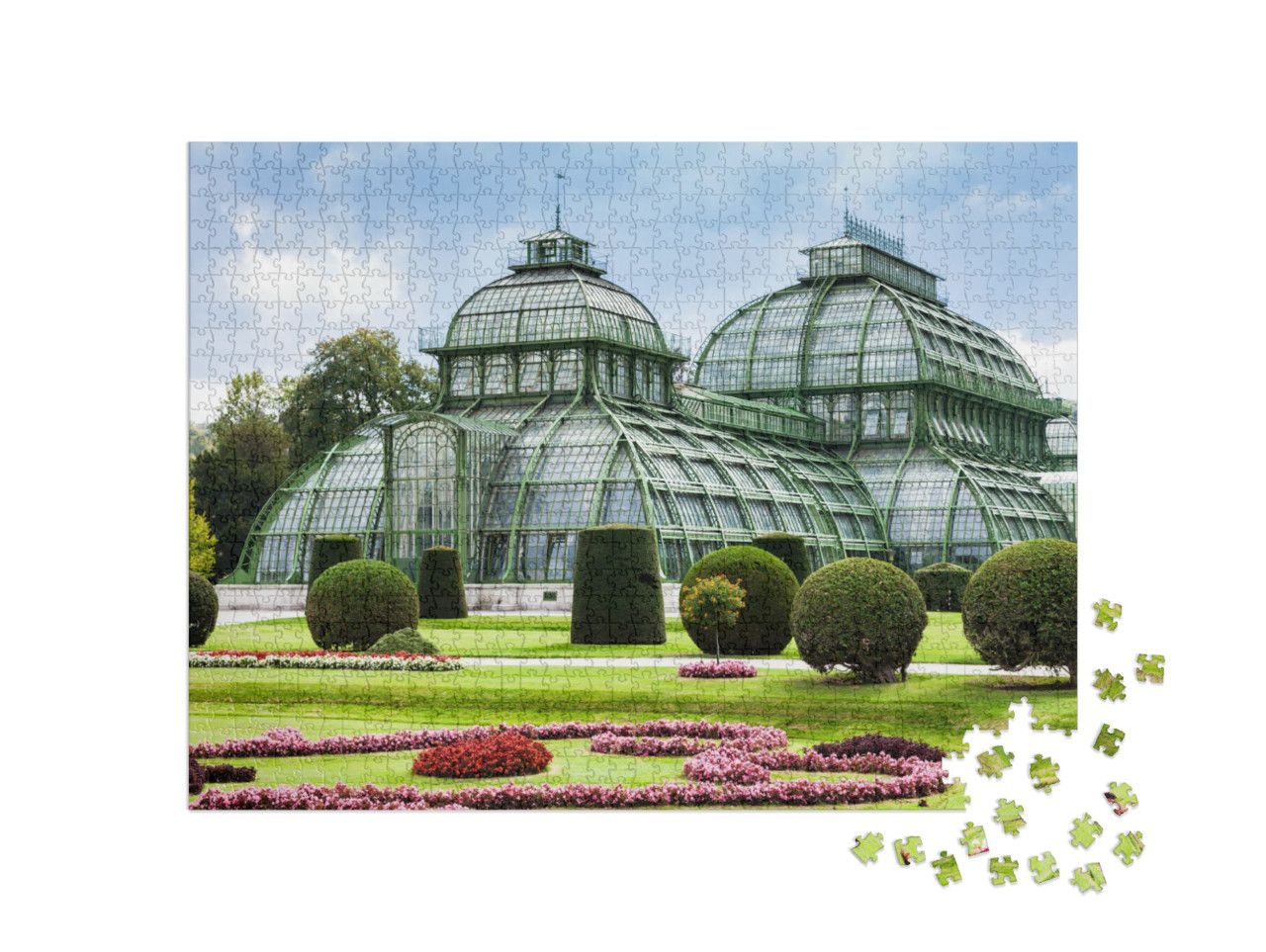 Travel to Vienna City - Palm House, Large Greenhouse in G... Jigsaw Puzzle with 1000 pieces