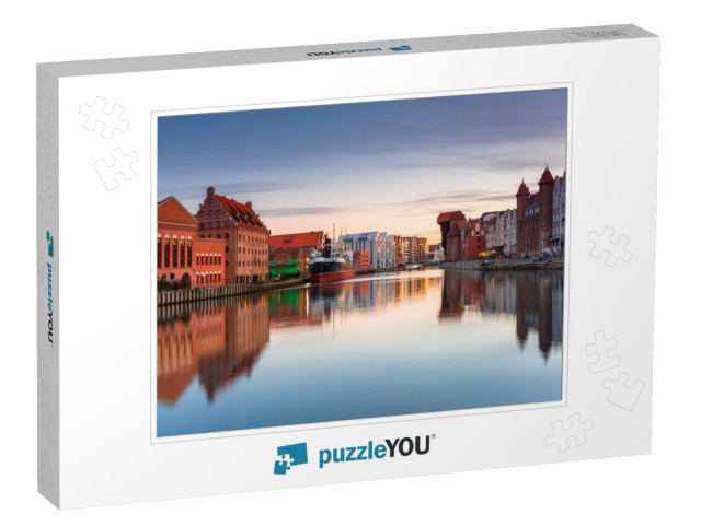 Gdansk with Beautiful Old Town Over Motlawa River At Suns... Jigsaw Puzzle