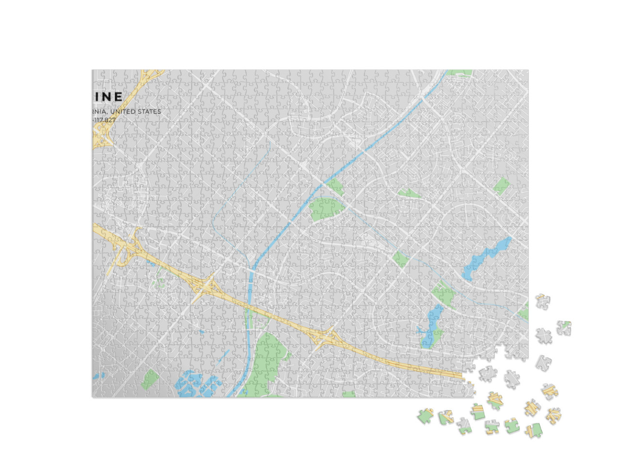 Printable Street Map of Irvine Including Highways, Major... Jigsaw Puzzle with 1000 pieces