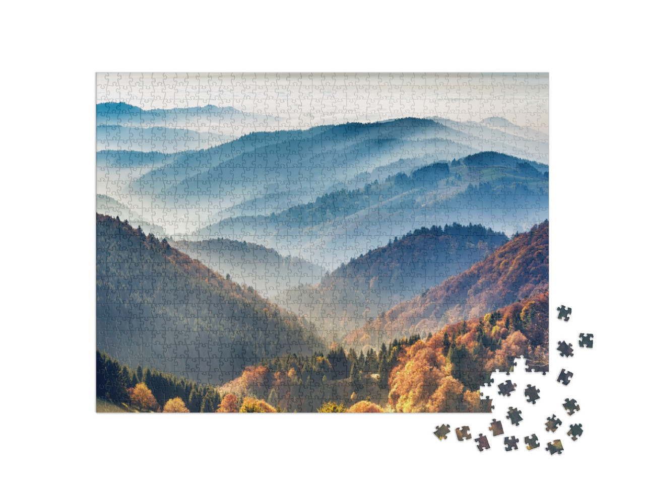 Scenic Mountain Landscape. View on the Black Forest, Germ... Jigsaw Puzzle with 1000 pieces