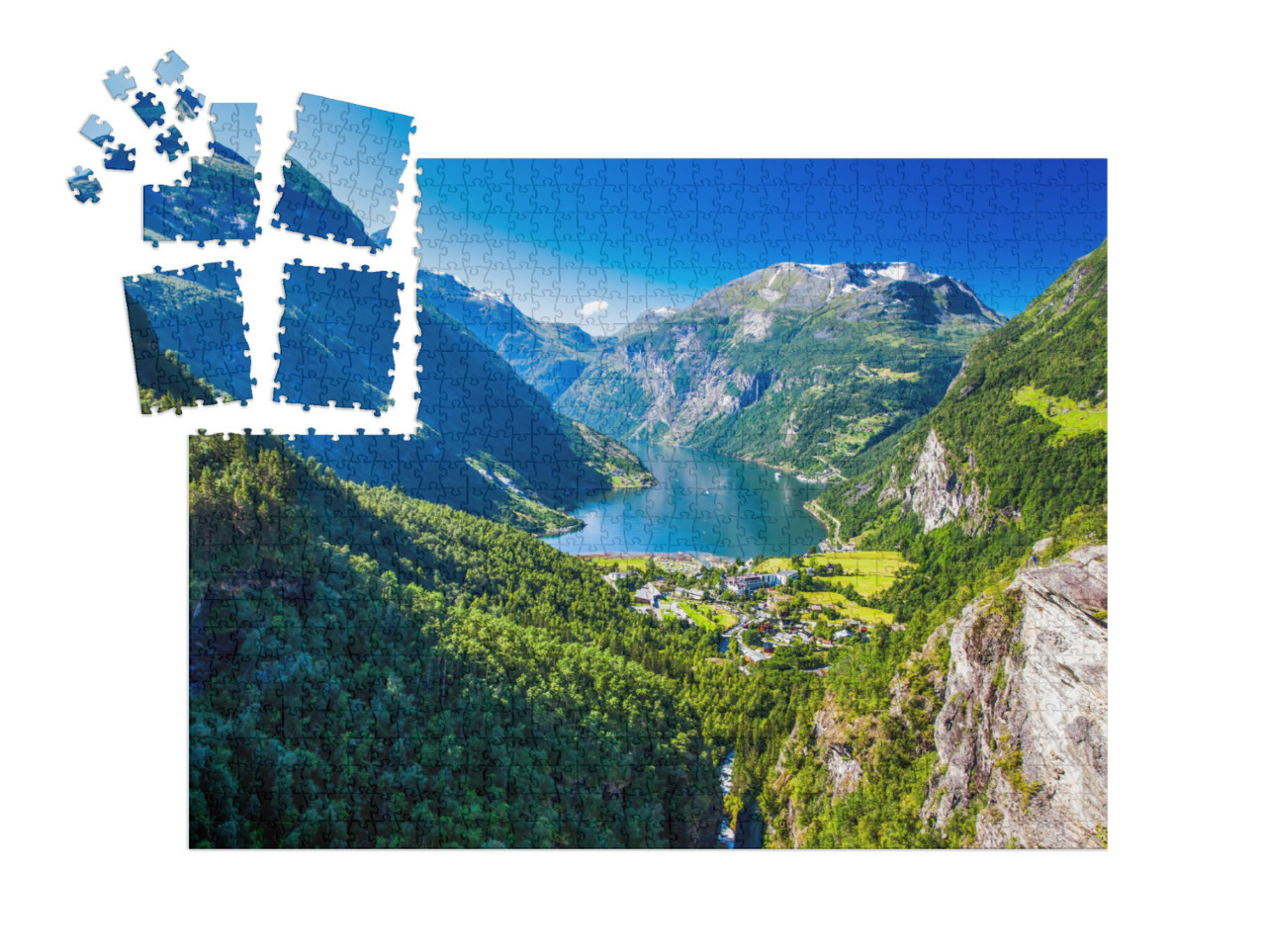 View of Geirangerfjord in Norway, Europe... | SMART SORTED® | Jigsaw Puzzle with 1000 pieces