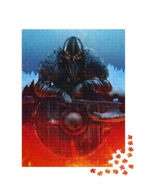 Illustration Artwork of Ancient Viking Fantasy Warrior Le... Jigsaw Puzzle with 1000 pieces