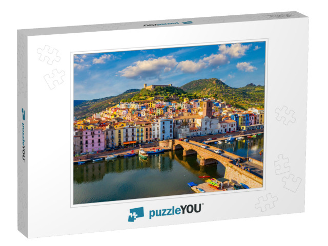 Aerial View of the Beautiful Village of Bosa with Colored... Jigsaw Puzzle