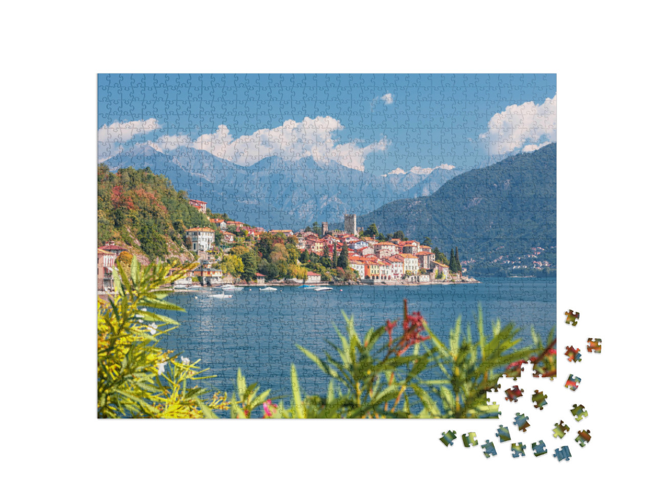 Malcesine & Lake Di Garda Aerial View, Veneto Region of I... Jigsaw Puzzle with 1000 pieces