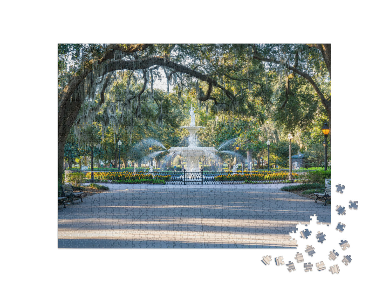 Fountain in Forsyth Park in Savannah, Georgia... Jigsaw Puzzle with 1000 pieces