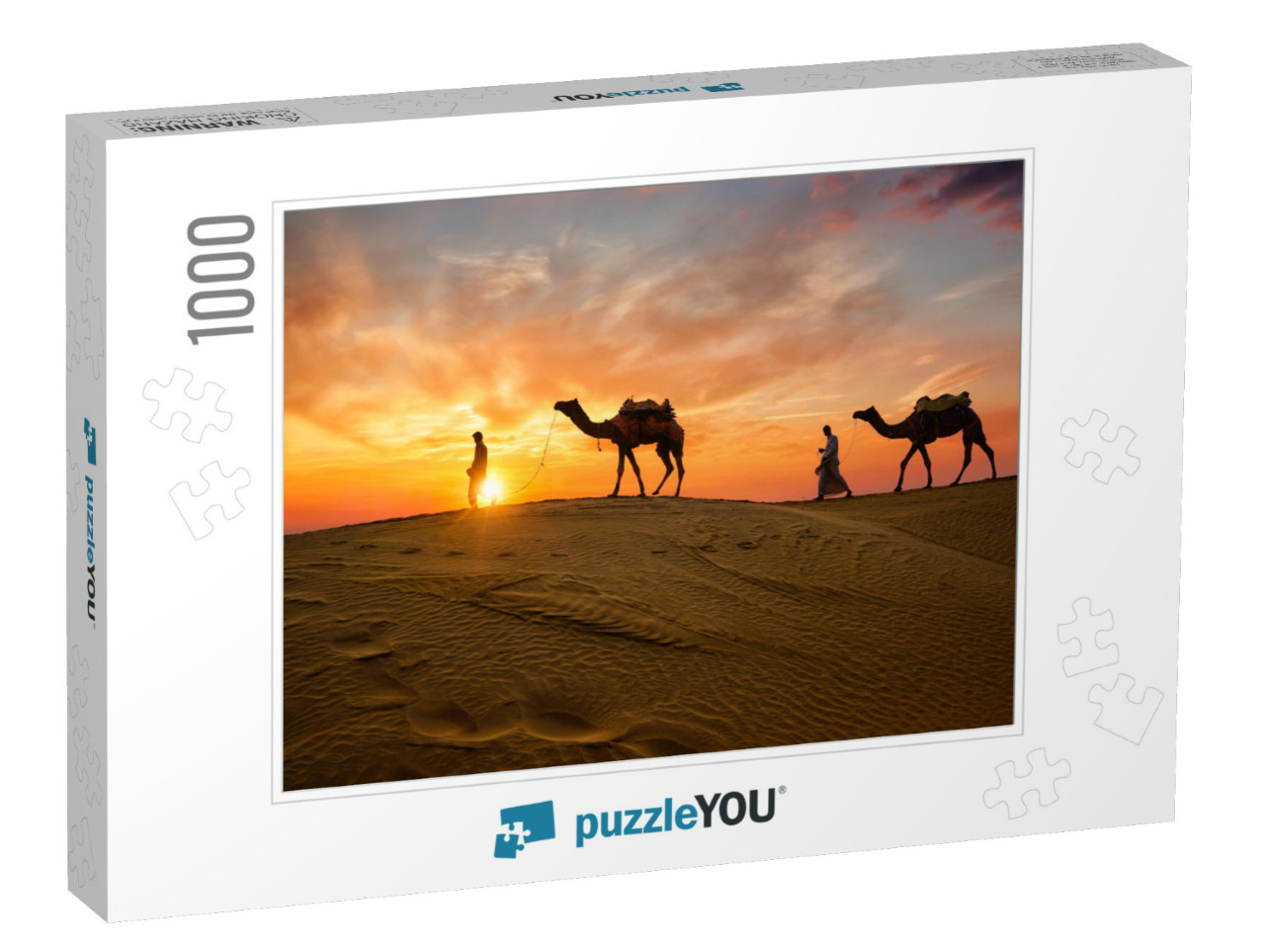 Indian Cameleers Camel Driver Bedouin with Camel Silhouet... Jigsaw Puzzle with 1000 pieces