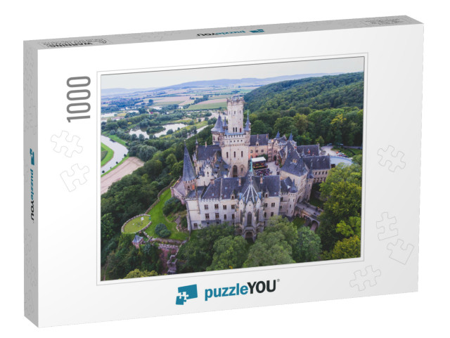 View of Marienburg Castle, a Gothic Revival Castle in Low... Jigsaw Puzzle with 1000 pieces