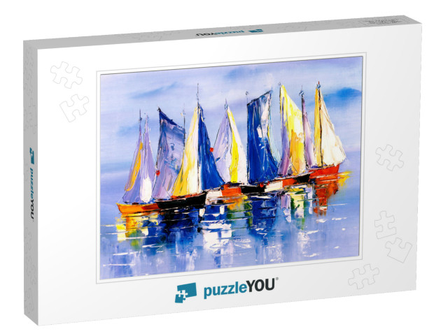 Oil Painting - Sailing Boat... Jigsaw Puzzle