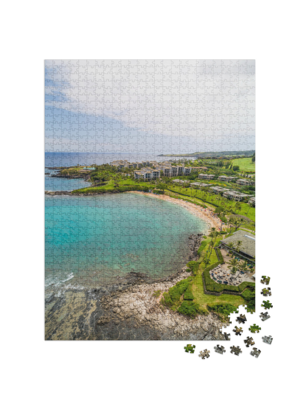 An Aerial Panoramic View of Kapalua Bay, Maui, Hawaii Sho... Jigsaw Puzzle with 1000 pieces