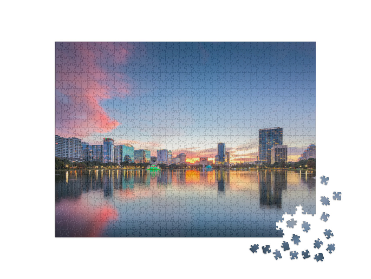 Orlando, Florida, USA Downtown City Skyline from Eola Park... Jigsaw Puzzle with 1000 pieces