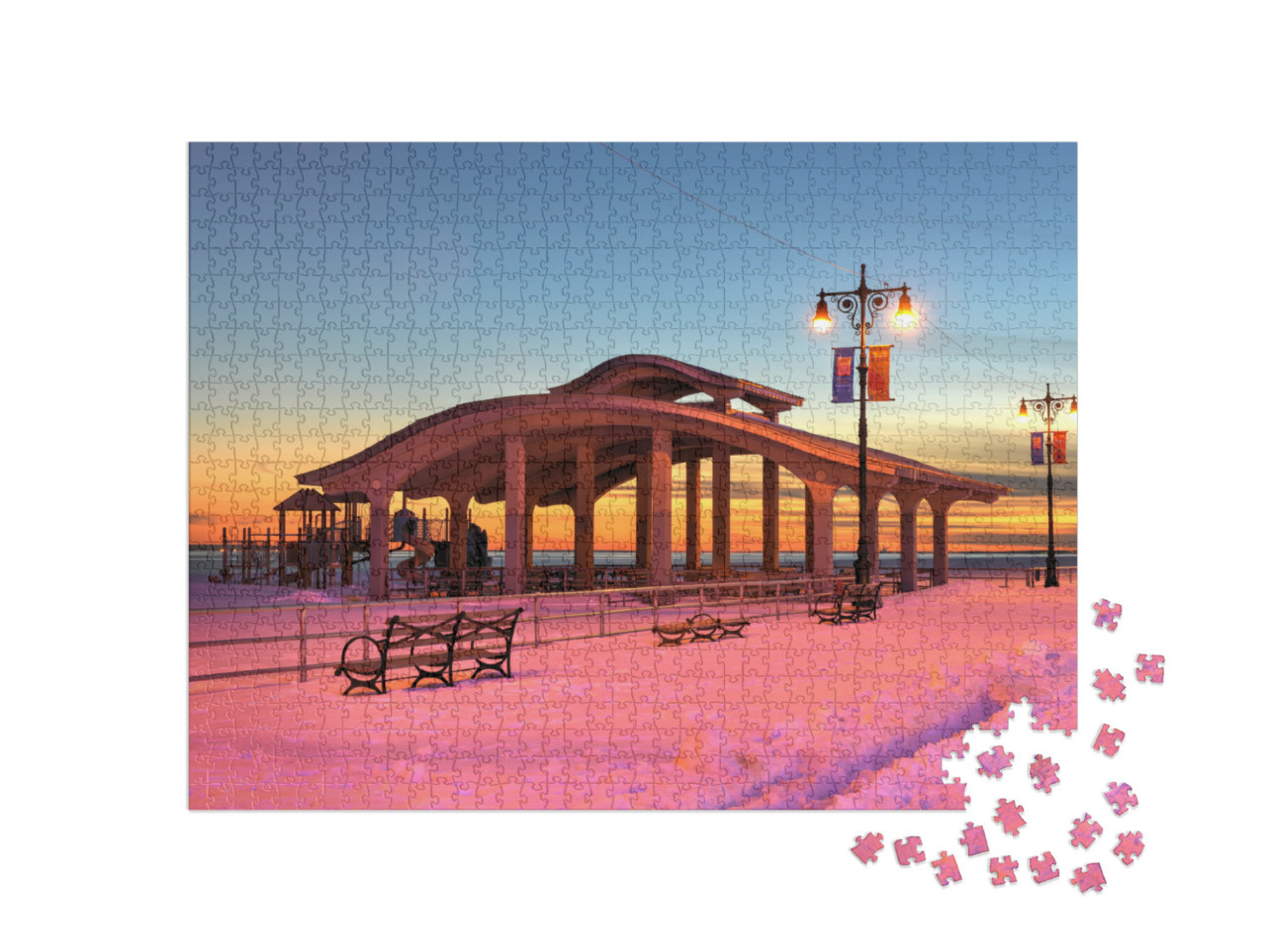 The Boardwalk Along Brighton Beach & Coney Island Beach... Jigsaw Puzzle with 1000 pieces