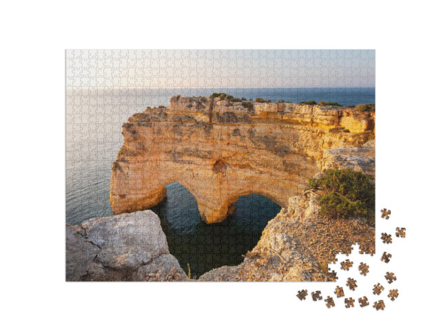 Heart Shaped Cliff in Algarve, Praia Marinha, Portugal... Jigsaw Puzzle with 1000 pieces