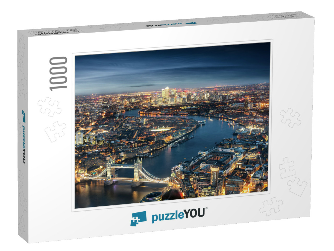 Aerial View of London from the Tower Bridge to the Financ... Jigsaw Puzzle with 1000 pieces