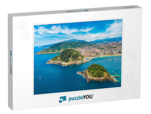 Panoramic Aerial View of San Sebastian Donostia in a Beau... Jigsaw Puzzle