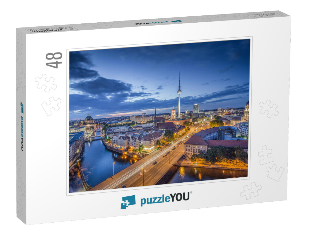 Aerial View of Berlin Skyline with Famous Tv Tower & Spre... Jigsaw Puzzle with 48 pieces