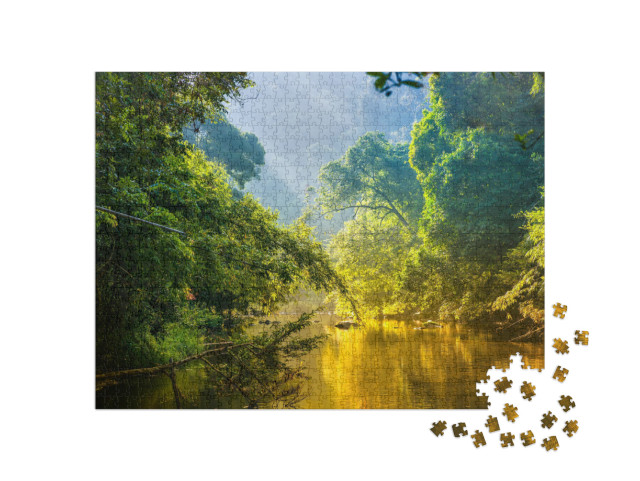 Amazing Scenic View Tropical Forest with Jungle River on... Jigsaw Puzzle with 1000 pieces