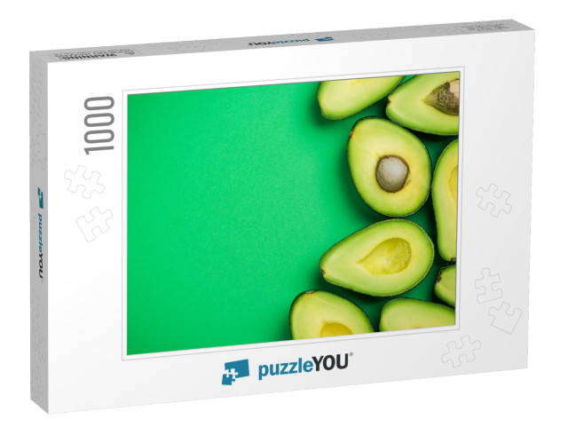 Avocado on Pastel Background, Creative Food Concept... Jigsaw Puzzle with 1000 pieces