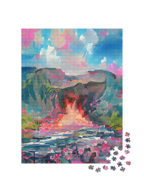 Hawaii Volcanoes National Park with Active Kilauea Volcan... Jigsaw Puzzle with 1000 pieces