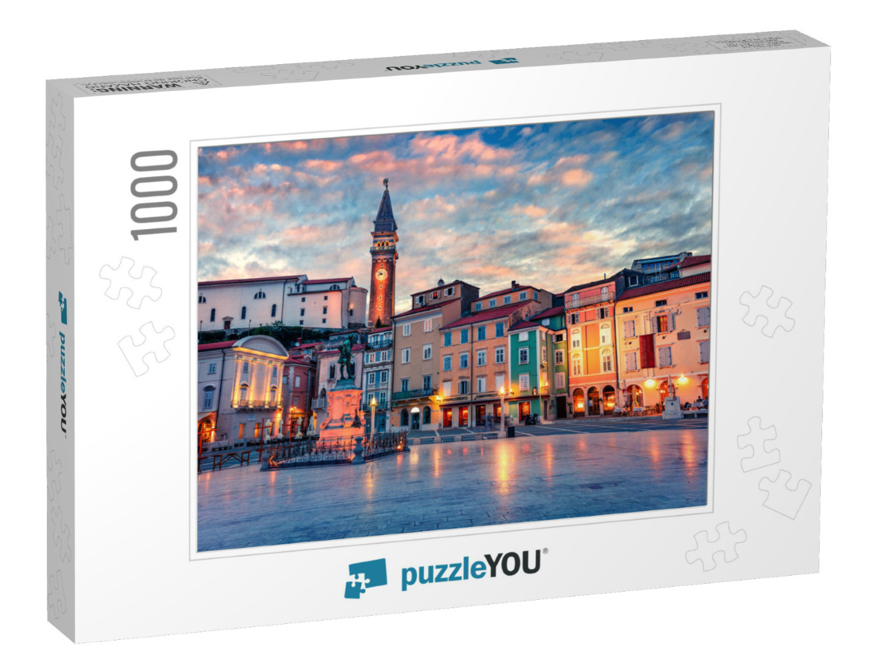 Spectacular Evening View of Tartini Square in Old Town Pi... Jigsaw Puzzle with 1000 pieces