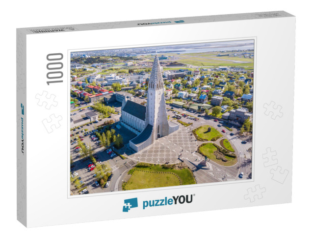 Modern Iceland Reykjavik Architecture. Aerial Photo. Reli... Jigsaw Puzzle with 1000 pieces