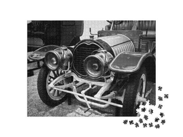 Vintage Classic antique Car Black & White... Jigsaw Puzzle with 1000 pieces