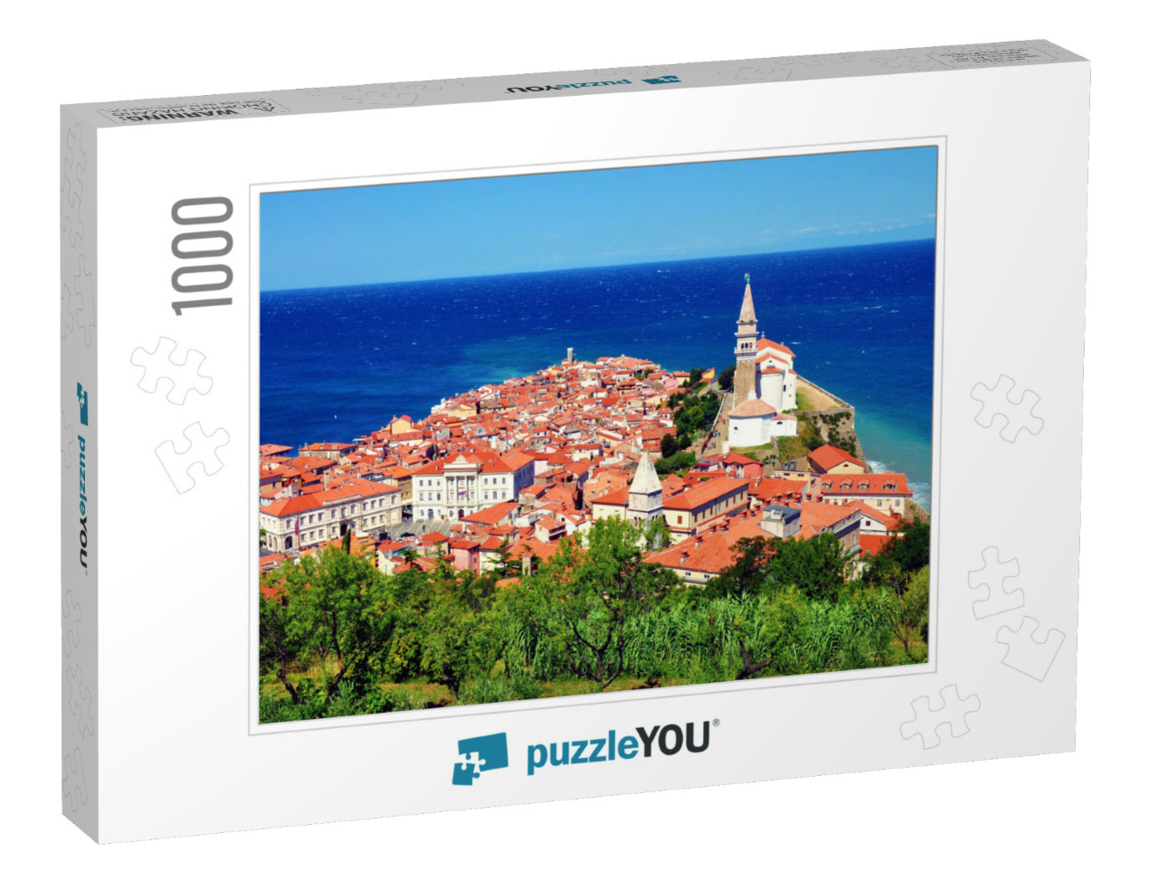 Piran Town in Slovenia. Top View from the City Walls... Jigsaw Puzzle with 1000 pieces