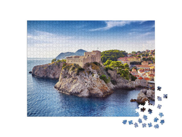 The General View of Dubrovnik - Fortresses Lovrijenac & B... Jigsaw Puzzle with 1000 pieces