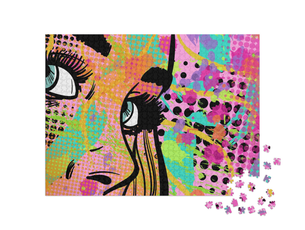 Colorful Modern Vector Illustration in Pop Art Style with... Jigsaw Puzzle with 1000 pieces