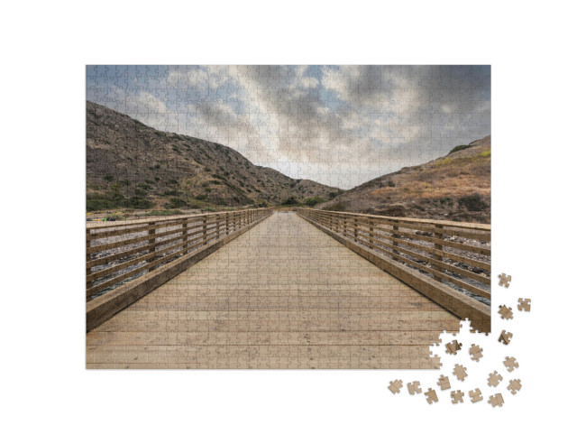 Pier At Scorpion Anchorage on Santa Cruz Island in the Ch... Jigsaw Puzzle with 1000 pieces