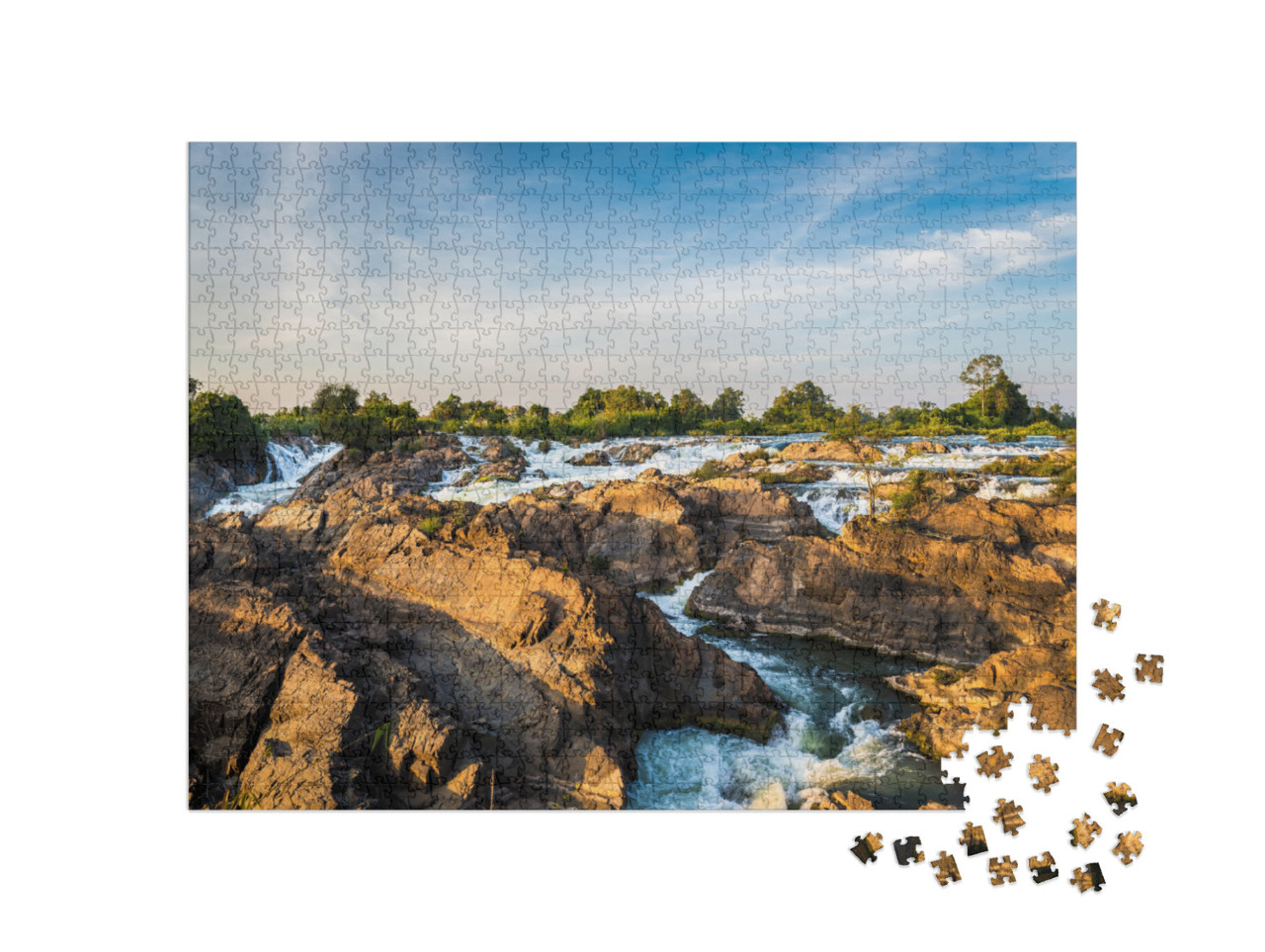 4000 Islands is Very Beautiful & Crazy River At Champasak... Jigsaw Puzzle with 1000 pieces