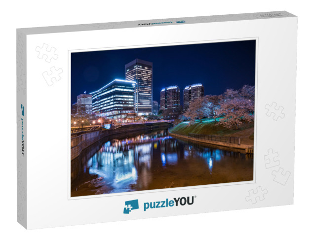 Richmond, Virginia Night City Skyline Along the James Riv... Jigsaw Puzzle