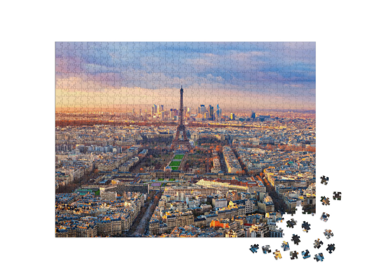 Aerial View of Paris At Sunset... Jigsaw Puzzle with 1000 pieces