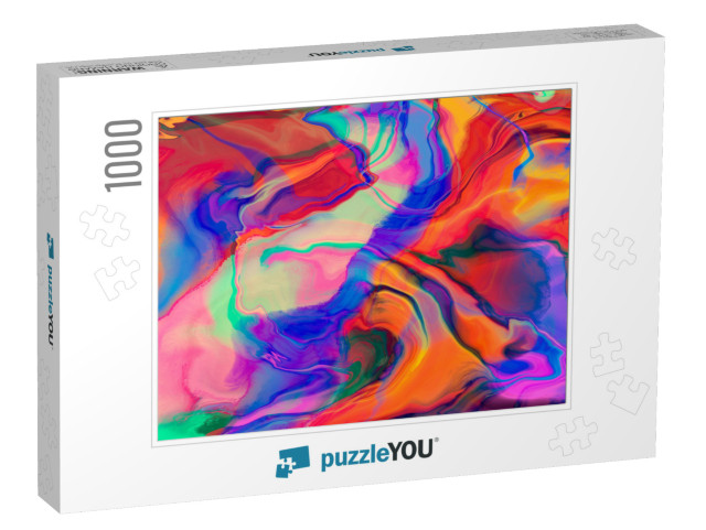 Abstract Marble Texture, Fluid Design Backgrounds. Colorf... Jigsaw Puzzle with 1000 pieces