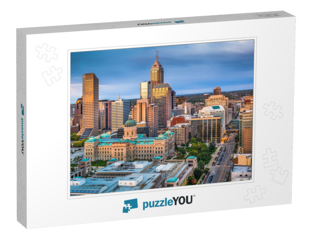 Indianapolis, Indiana, USA Downtown Skyline At Twilight fr... Jigsaw Puzzle