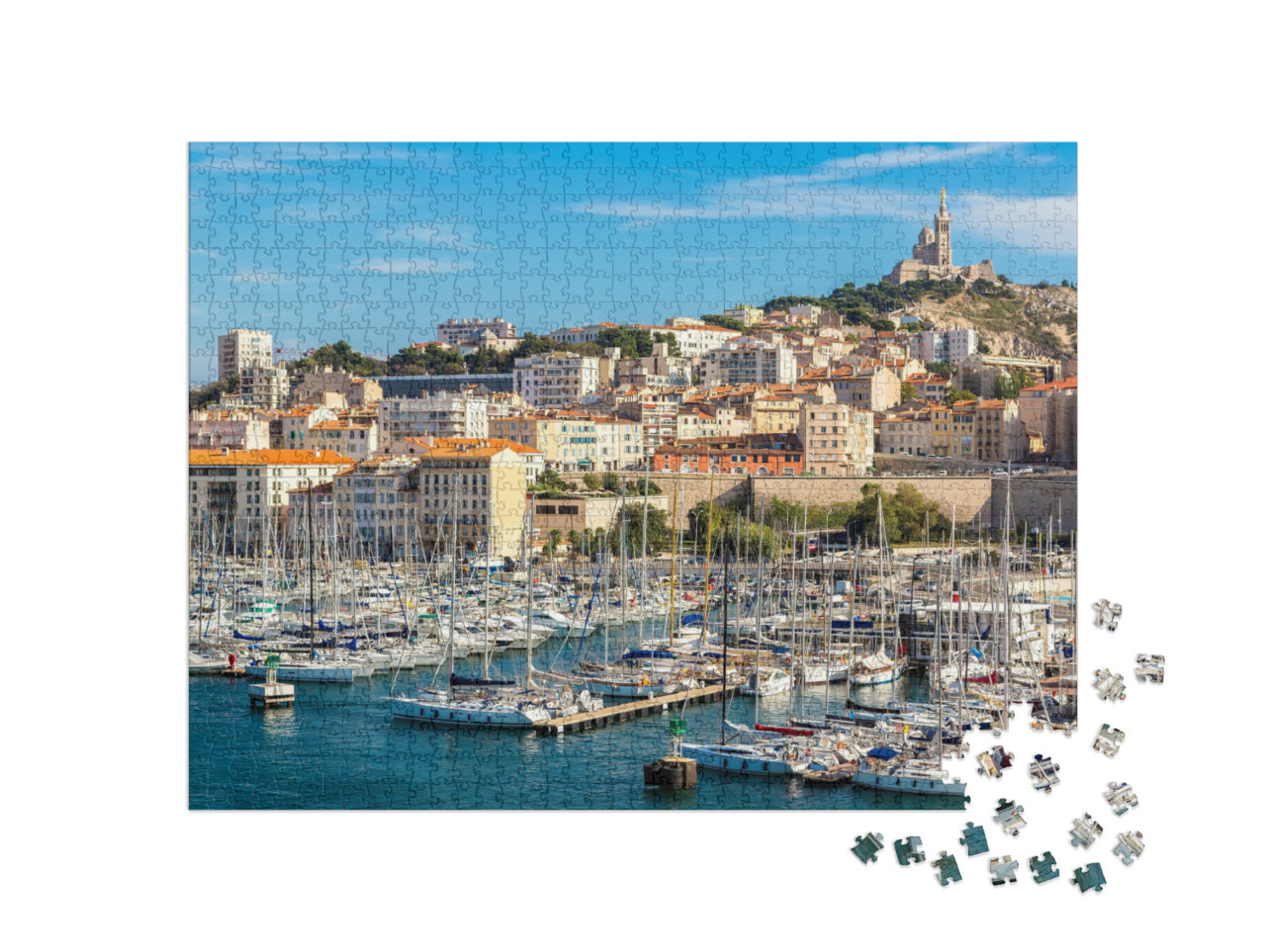 Aerial Panoramic View on Basilica of Notre Dame De La Gar... Jigsaw Puzzle with 1000 pieces