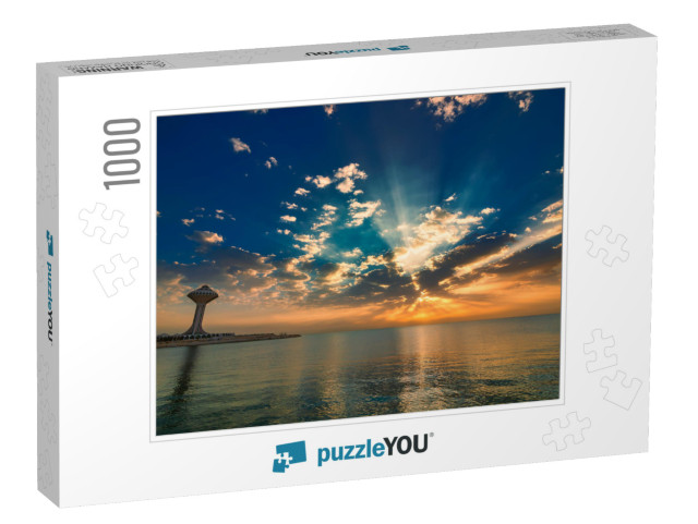 Beautiful Sunrise Rays At Khobar Corniche-Saudi Arabia... Jigsaw Puzzle with 1000 pieces