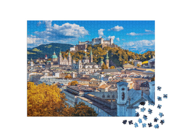 Beautiful View on Salzburg Skyline with Festung Hohensalz... Jigsaw Puzzle with 1000 pieces