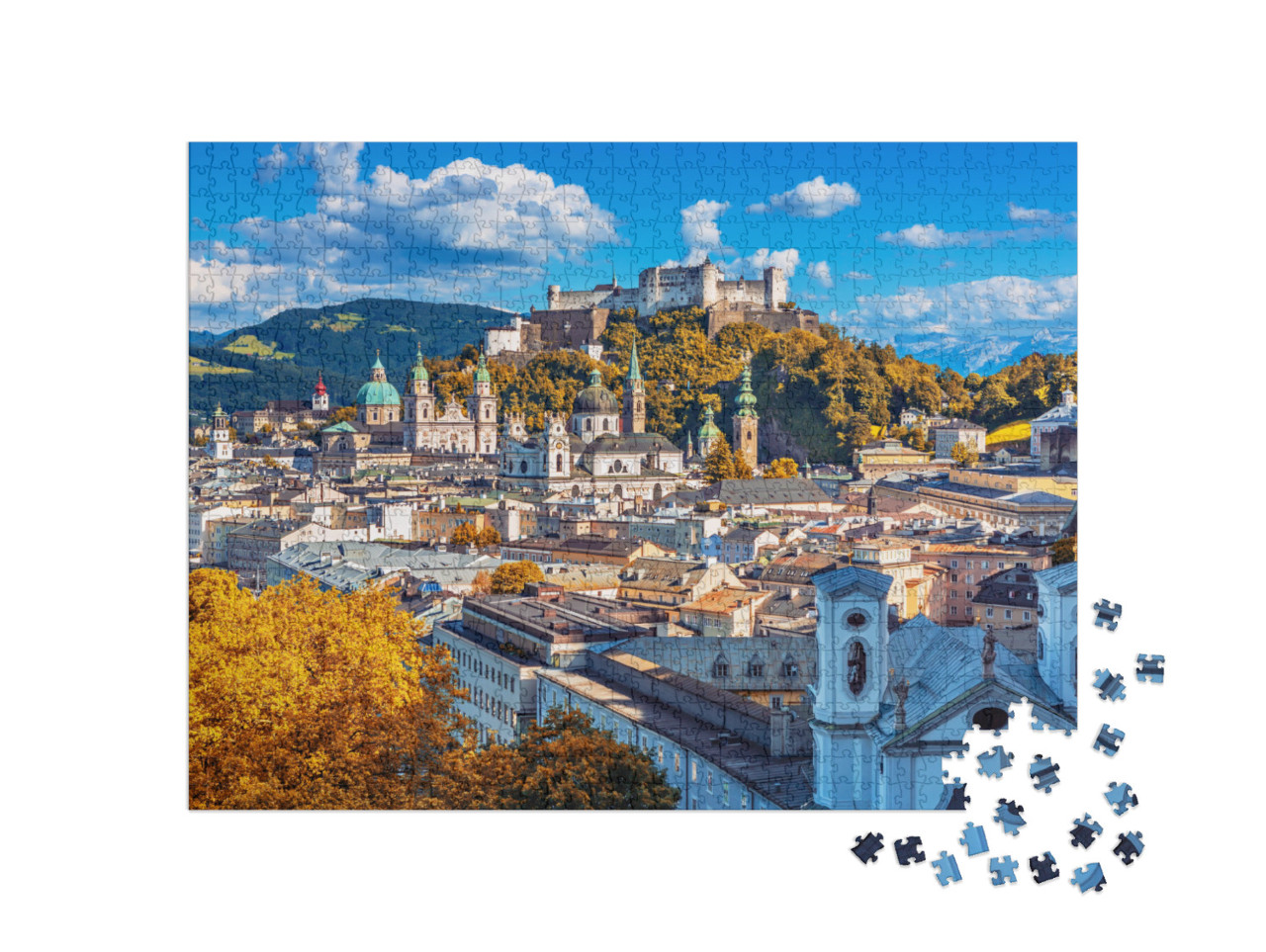 Beautiful View on Salzburg Skyline with Festung Hohensalz... Jigsaw Puzzle with 1000 pieces