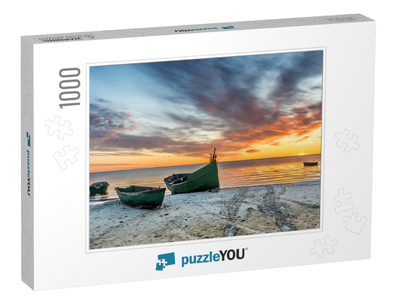 Anchored Fishing Boat on Sandy Beach of the Baltic Sea... Jigsaw Puzzle with 1000 pieces