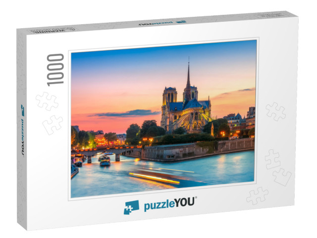 Picturesque Cityscape of Cathedral of Notre Dame De Paris... Jigsaw Puzzle with 1000 pieces