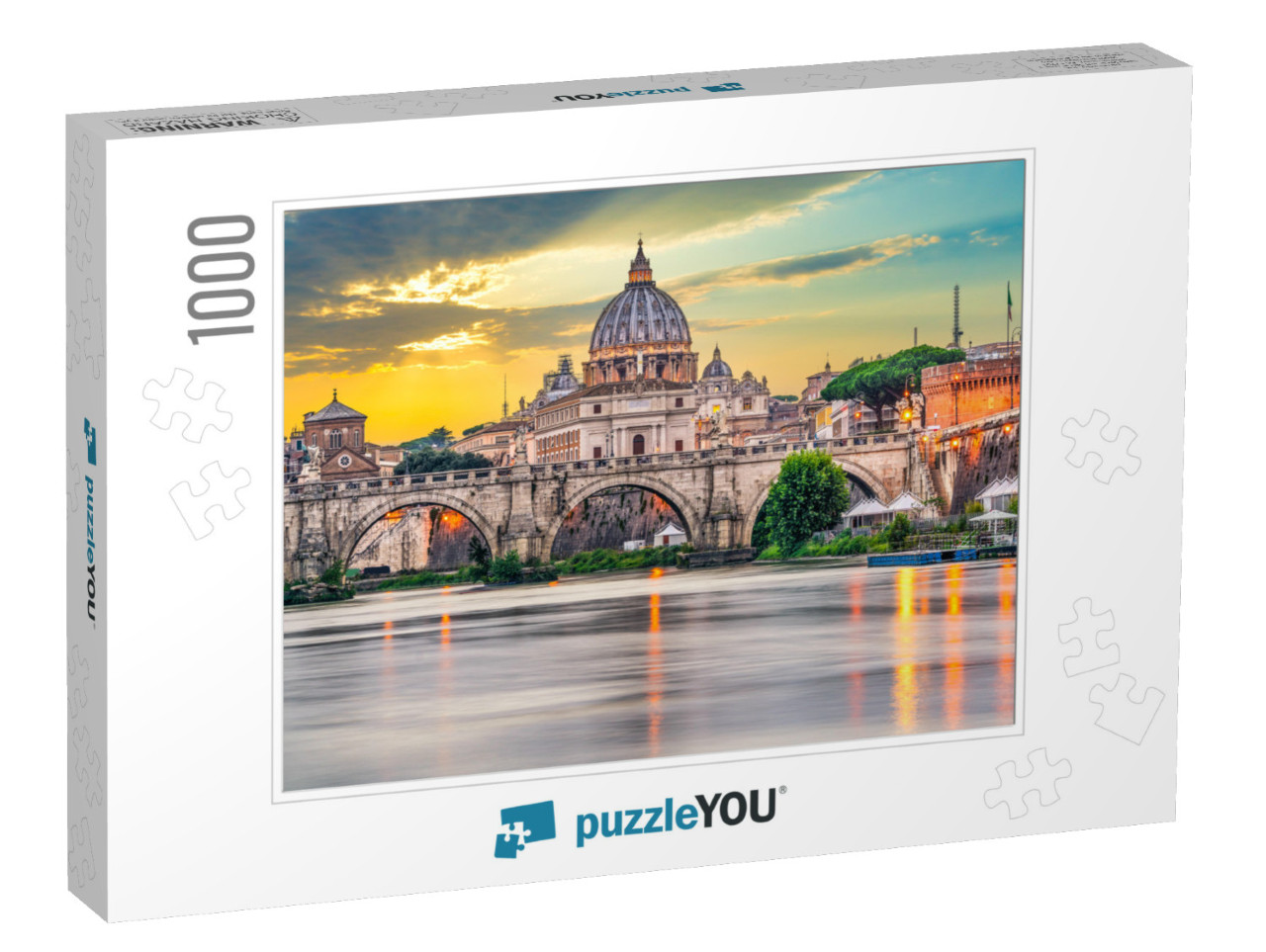 St. Peters Basilica & Ponte Vittorio Emanuele Ii Bridge i... Jigsaw Puzzle with 1000 pieces